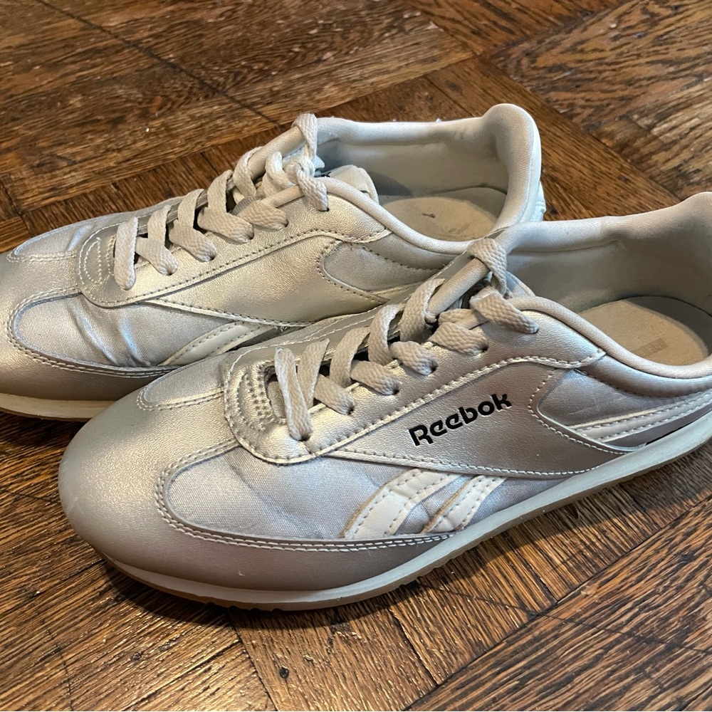 Reebok Metallic Silver Low-Top Sneakers